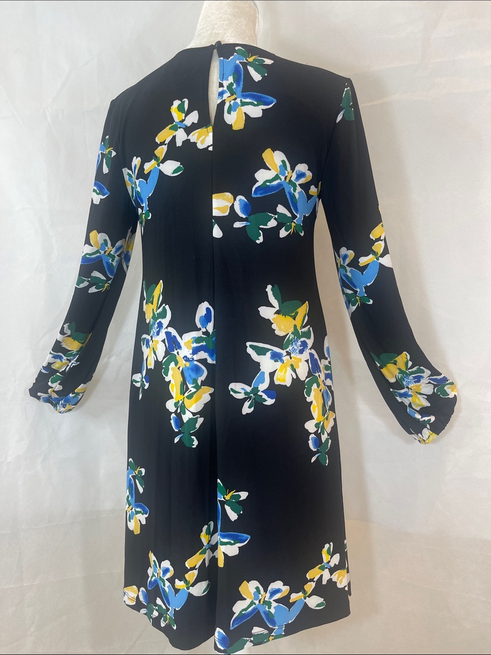 Nine West Black Long-Sleeve Floral Swing Dress - Picture 6 of 10